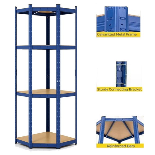 Blue corner shelving racking - blue, shelving/racking