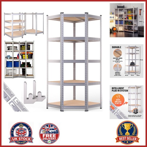 Silver tier corner shelving - silver,