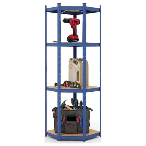 Blue corner shelving racking - corner, shelving/racking