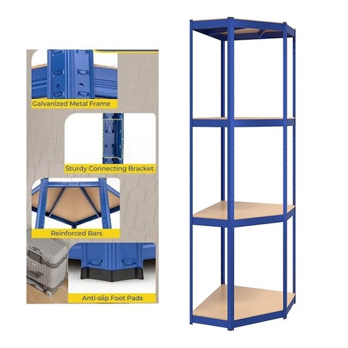 Blue corner shelving racking - blue, shelving/racking